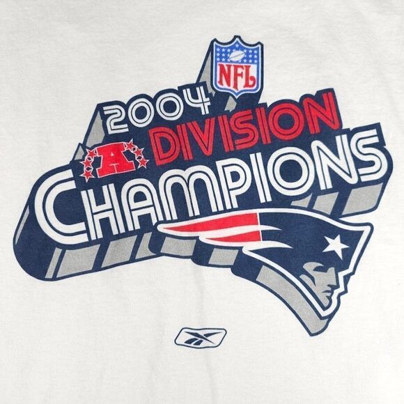 Vintage New England Patriots T Shirt Mens Size XL Y2K 2004 Champions OVERSIZED - Picture 2 of 5